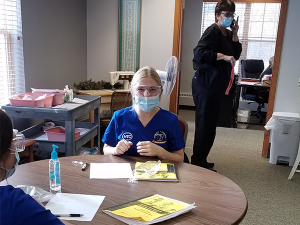 Students participating in Health Care career academy